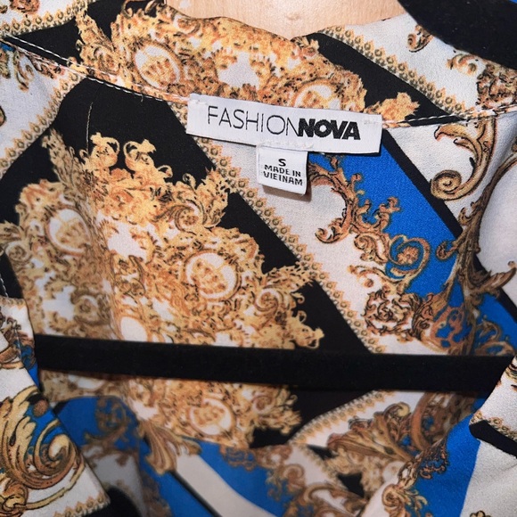 Chemise blouse blue Versace print similar - Picture 4 of 4